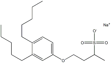 4-(3,4-Dipentylphenoxy)butane-2-sulfonic acid sodium salt Structure