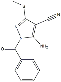 5-Amino-3-methylthio-1-benzoyl-1H-pyrazole-4-carbonitrile,,结构式