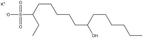 9-Hydroxypentadecane-3-sulfonic acid potassium salt Structure