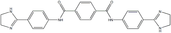 N,N'-Bis[4-[(4,5-dihydro-1H-imidazol)-2-yl]phenyl]-1,4-benzenedicarboxamide,,结构式