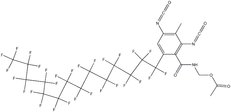 N-(Acetyloxymethyl)-2-(nonacosafluorotetradecyl)-4,6-diisocyanato-5-methylbenzamide Structure