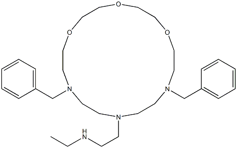 N-Ethyl-10,16-dibenzyl-1,4,7-trioxa-10,13,16-triazacyclooctadecane-13-ethanamine Struktur