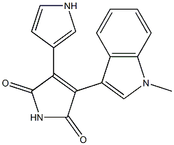 3-(1H-ピロール-3-イル)-4-(1-メチル-1H-インドール-3-イル)-1H-ピロール-2,5-ジオン 化学構造式