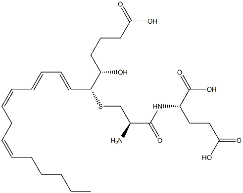 (5S,6R,7E,9E,11Z,14Z)-6-[[(R)-2-Amino-3-oxo-3-[[(S)-1,3-dicarboxypropyl]amino]propyl]thio]-5-hydroxy-7,9,11,14-icosatetraenoic acid Structure