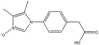 4-[(4,5-ジメチル-1H-イミダゾール3-オキシド)-1-イル]ベンゼン-1-酢酸 化学構造式