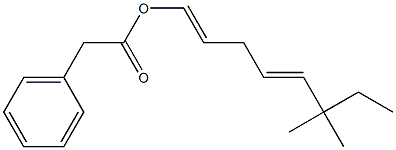 Phenylacetic acid 6,6-dimethyl-1,4-octadienyl ester Structure