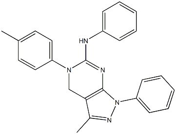 5-(p-Tolyl)-6-anilino-3-methyl-1-phenyl-4,5-dihydro-1H-pyrazolo[3,4-d]pyrimidine Structure