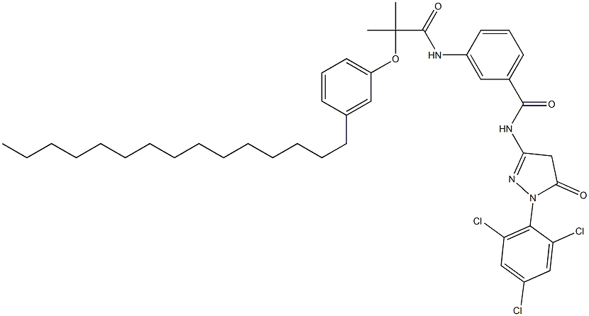 1-(2,4,6-Trichlorophenyl)-3-[3-[2-(3-pentadecylphenoxy)-2-methylpropanoylamino]benzoylamino]-2-pyrazolin-5-one Structure