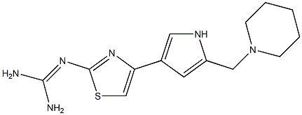 2-[[アミノ(アミノ)メチレン]アミノ]-4-(2-(ピペリジノメチル)-1H-ピロール-4-イル)チアゾール 化学構造式