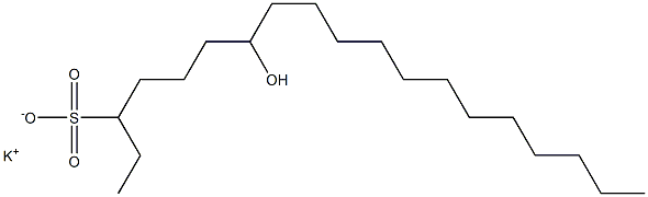 7-Hydroxynonadecane-3-sulfonic acid potassium salt,,结构式