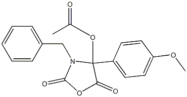 4-Acetoxy-3-benzyl-4-(4-methoxyphenyl)oxazolidine-2,5-dione,,结构式