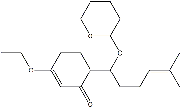 3-Ethoxy-6-[1-(tetrahydro-2H-pyran-2-yl)oxy-5-methyl-4-hexenyl]-2-cyclohexen-1-one Structure