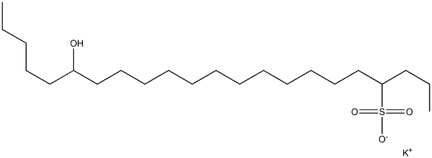 17-Hydroxydocosane-4-sulfonic acid potassium salt Structure