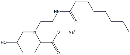 2-[N-(2-Hydroxypropyl)-N-[2-(octanoylamino)ethyl]amino]propionic acid sodium salt Struktur