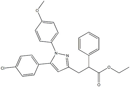 2-Phenyl-3-[[1-(4-methoxyphenyl)-5-(4-chlorophenyl)-1H-pyrazol]-3-yl]propanoic acid ethyl ester Structure