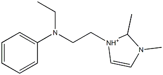 1-[2-(N-Ethylanilino)ethyl]-2,3-dimethyl-1H-imidazol-1-ium,,结构式