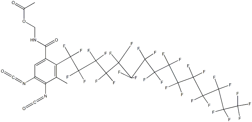 N-(Acetyloxymethyl)-2-(hentriacontafluoropentadecyl)-4,5-diisocyanato-3-methylbenzamide Structure