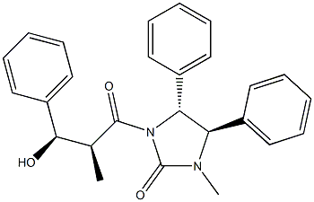 (4R,5R)-4,5-Dihydro-4,5-diphenyl-1-methyl-3-[(2S,3R)-3-hydroxy-2-methyl-3-phenylpropionyl]-1H-imidazol-2(3H)-one Struktur