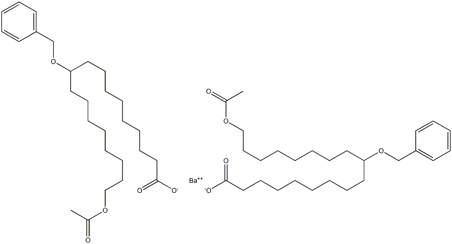 Bis(10-benzyloxy-18-acetyloxystearic acid)barium salt,,结构式