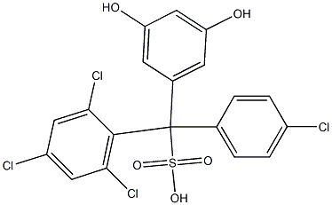 (4-Chlorophenyl)(2,4,6-trichlorophenyl)(3,5-dihydroxyphenyl)methanesulfonic acid Structure