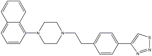 4-[4-[2-[4-(1-Naphthalenyl)-1-piperazinyl]ethyl]phenyl]-1,2,3-thiadiazole 结构式