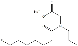 N-(7-Fluoroheptanoyl)-N-propylglycine sodium salt Structure