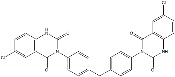 3,3'-[メチレンビス(4,1-フェニレン)]ビス[6-クロロキナゾリン-2,4(1H,3H)-ジオン] 化学構造式