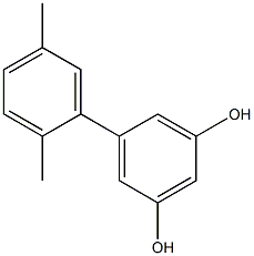 5-(2,5-ジメチルフェニル)ベンゼン-1,3-ジオール 化学構造式