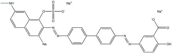 2-Hydroxy-5-[[4'-[(1-hydroxy-7-methylamino-3-sodiosulfo-2-naphthalenyl)azo]-1,1'-biphenyl-4-yl]azo]benzoic acid sodium salt