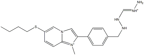 1-メチル-6-ブチルチオ-2-[4-[2-(アミノイミニオメチル)ヒドラジノメチル]フェニル]イミダゾ[1,2-a]ピリジン-1-イウム 化学構造式