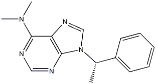 9-[(S)-1-(フェニル)エチル]-N,N-ジメチル-9H-プリン-6-アミン 化学構造式