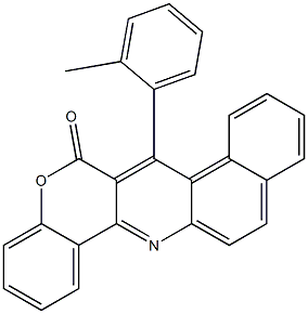 7-(2-メチルフェニル)-6H-ベンゾ[f][1]ベンゾピラノ[4,3-b]キノリン-6-オン 化学構造式