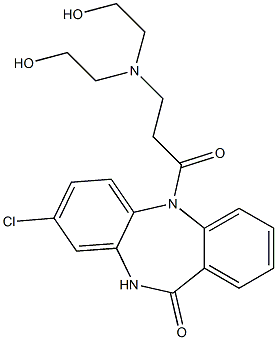 8-クロロ-5-[3-[N,N-ビス(2-ヒドロキシエチル)アミノ]プロパノイル]-5,10-ジヒドロ-11H-ジベンゾ[b,e][1,4]ジアゼピン-11-オン 化学構造式