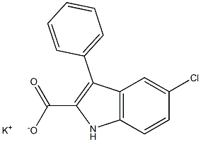 5-Chloro-3-phenyl-1H-indole-2-carboxylic acid potassium salt,,结构式