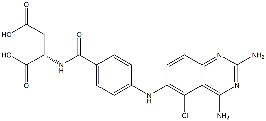 N-[4-[(2,4-ジアミノ-5-クロロ-6-キナゾリニル)アミノ]ベンゾイル]-L-アスパラギン酸 化学構造式