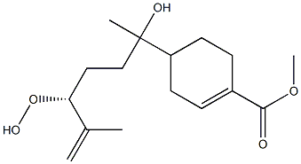 4-[(4R)-1-ヒドロキシ-4-ヒドロペルオキシ-1,5-ジメチル-5-ヘキセン-1-イル]-1-シクロヘキセン-1-カルボン酸メチル 化学構造式