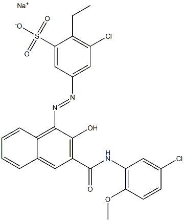 3-Chloro-2-ethyl-5-[[3-[[(3-chloro-6-methoxyphenyl)amino]carbonyl]-2-hydroxy-1-naphtyl]azo]benzenesulfonic acid sodium salt|