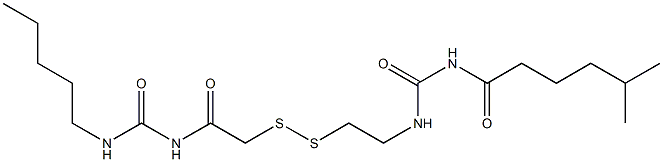1-(5-メチルヘキサノイル)-3-[2-[[(3-ペンチルウレイド)カルボニルメチル]ジチオ]エチル]尿素 化学構造式