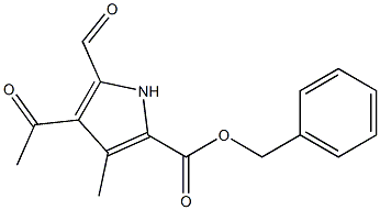 4-Acetyl-5-formyl-3-methyl-1H-pyrrole-2-carboxylic acid benzyl ester Struktur