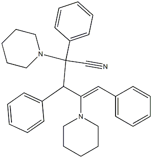 2,3,5-Triphenyl-2,4-bis(1-piperidinyl)-4-pentenonitrile,,结构式
