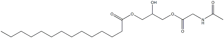 1-[(N-アセチルグリシル)オキシ]-2,3-プロパンジオール3-テトラデカノアート 化学構造式