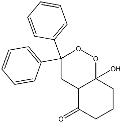 Hexahydro-3,3-diphenyl-8a-hydroxy-1,2-benzodioxin-5(4aH)-one,,结构式