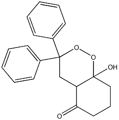 Hexahydro-3,3-diphenyl-8a-hydroxy-1,2-benzodioxin-5(4aH)-one Structure