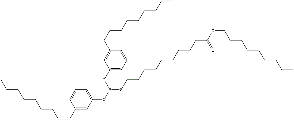 チオ亜りん酸O,O-ビス(3-ノニルフェニル)S-(10-ノニルオキシ-10-オキソデシル) 化学構造式