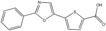 5-(2-フェニルオキサゾール-5-イル)チオフェン-2-カルボン酸 化学構造式