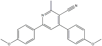 2-メチル-4,6-ビス(4-メトキシフェニル)ピリジン-3-カルボニトリル 化学構造式
