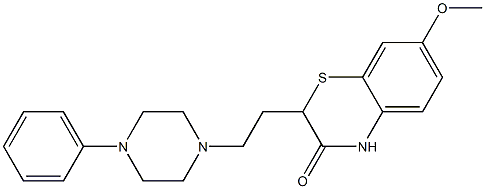 2-[2-[4-(フェニル)ピペラジン-1-イル]エチル]-7-メトキシ-2H-1,4-ベンゾチアジン-3(4H)-オン 化学構造式