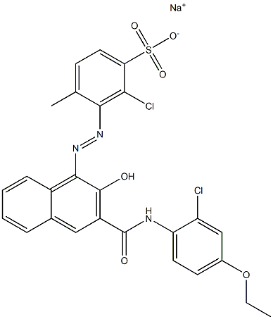 2-Chloro-4-methyl-3-[[3-[[(2-chloro-4-ethoxyphenyl)amino]carbonyl]-2-hydroxy-1-naphtyl]azo]benzenesulfonic acid sodium salt,,结构式