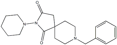 8-ベンジル-2-ピペリジノ-2,8-ジアザスピロ[4.5]デカン-1,3-ジオン 化学構造式