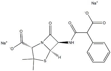 6-(2-Carboxy-2-phenylacetylamino)penicillanic acid disodium salt Structure